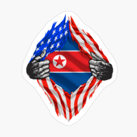 Super North Korean Heritage North Korean Roots USA Flag Gift