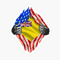 Super Niuean Heritage Niue Roots USA Flag Gift