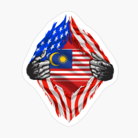 Super Malaysian Heritage Malaysia Roots USA Flag Gift
