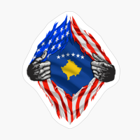 Super Kosovar Heritage Kosovo Roots USA Flag Gift