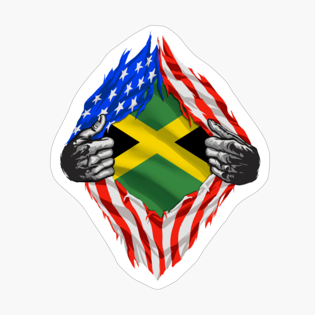 Super Jamaican Heritage Jamaica Roots USA Flag Gift