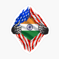 Super Indian Heritage India Roots USA Flag Gift