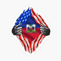 Super Haitian Heritage Haiti Roots USA Flag Gift