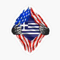 Super Greek Heritage Greece Roots USA Flag Gift