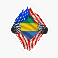 Super Gabonese Heritage Gabon Roots USA Flag Gift