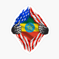 Super Ethiopian Heritage Ethiopia Roots USA Flag Gift