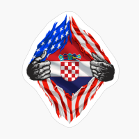 Super Croatian Heritage Croatia Roots USA Flag Gift