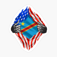 Super Congolese Heritage Congo Roots USA Flag Gift