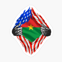 Super Burkinabe Heritage Burkina Faso Roots USA Flag Gift