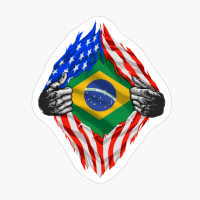 Super Brazilian Heritage Brazil Roots USA Flag Gift