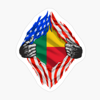 Super Beninese Heritage Benin Roots USA Flag Gift