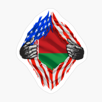 Super Belarusian Heritage Belarus Roots USA Flag Gift
