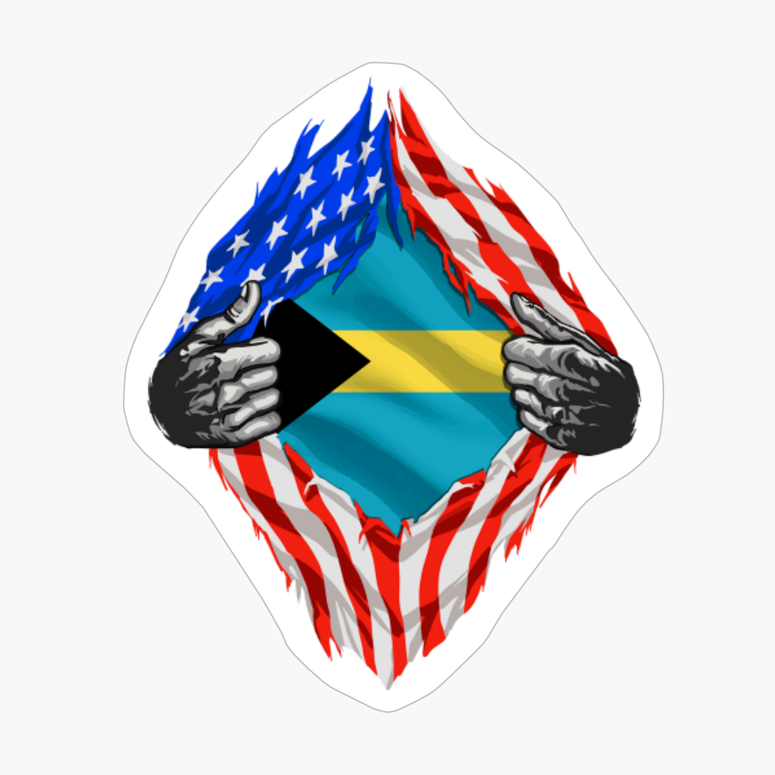 Super Bahamian Heritage Bahamas Roots USA Flag Gift