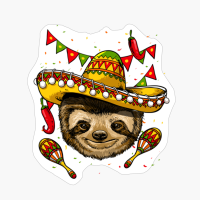 Cinco De Mayo Sloth Mexican Lover Sombrero Sloth Gifts