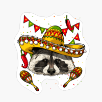 Cinco De Mayo Raccoon Mexican Lover Sombrero Raccoon Gifts