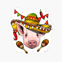 Cinco De Mayo Pig Mexican Lover Sombrero Pig Gifts