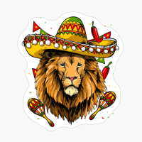 Cinco De Mayo Lion Mexican Lover Sombrero Lion Gifts