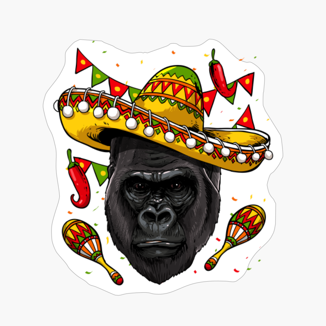 Cinco De Mayo Gorilla Mexican Lover Sombrero Gorilla Gifts