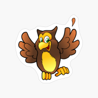 Cute Happy Brown And Yellow Owl