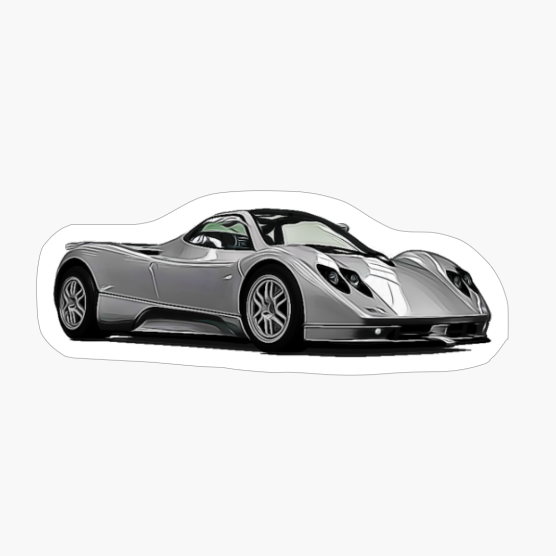 Pagani Zonda C12S Supercar Racing Cartoon