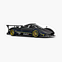 Pagani Zonda R Supercar Racing Cartoon Black