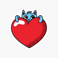 Cute Heart Cat Couple Love Valentines