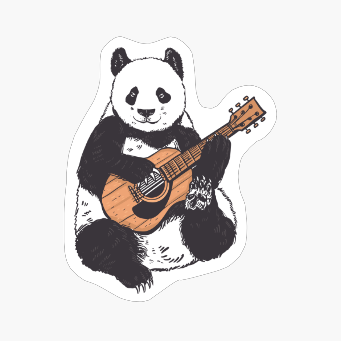 Guitar Panda Cute Animal