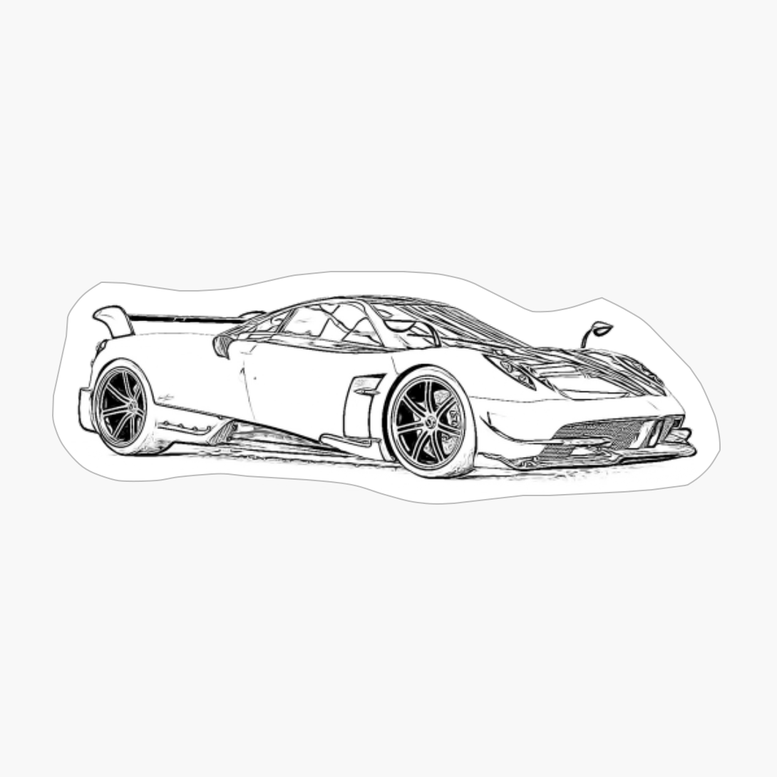 Huayra Supercar Racing Wireframe