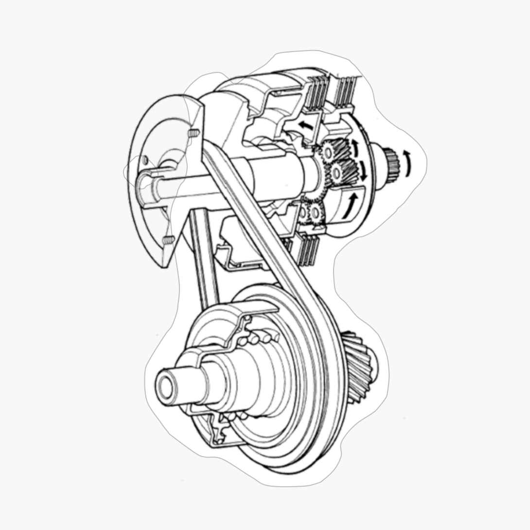 Continuously Variable Transmission CVT Blueprint Black