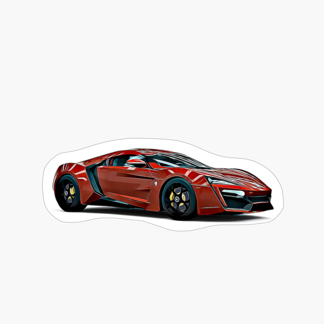 Lykan Hypersport Supercar Racing Cartoon