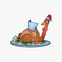 Thanksgiving Suntanning Turkey With Santa Hat
