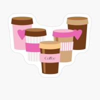 Coffee Cups. I Love Coffee Pattern